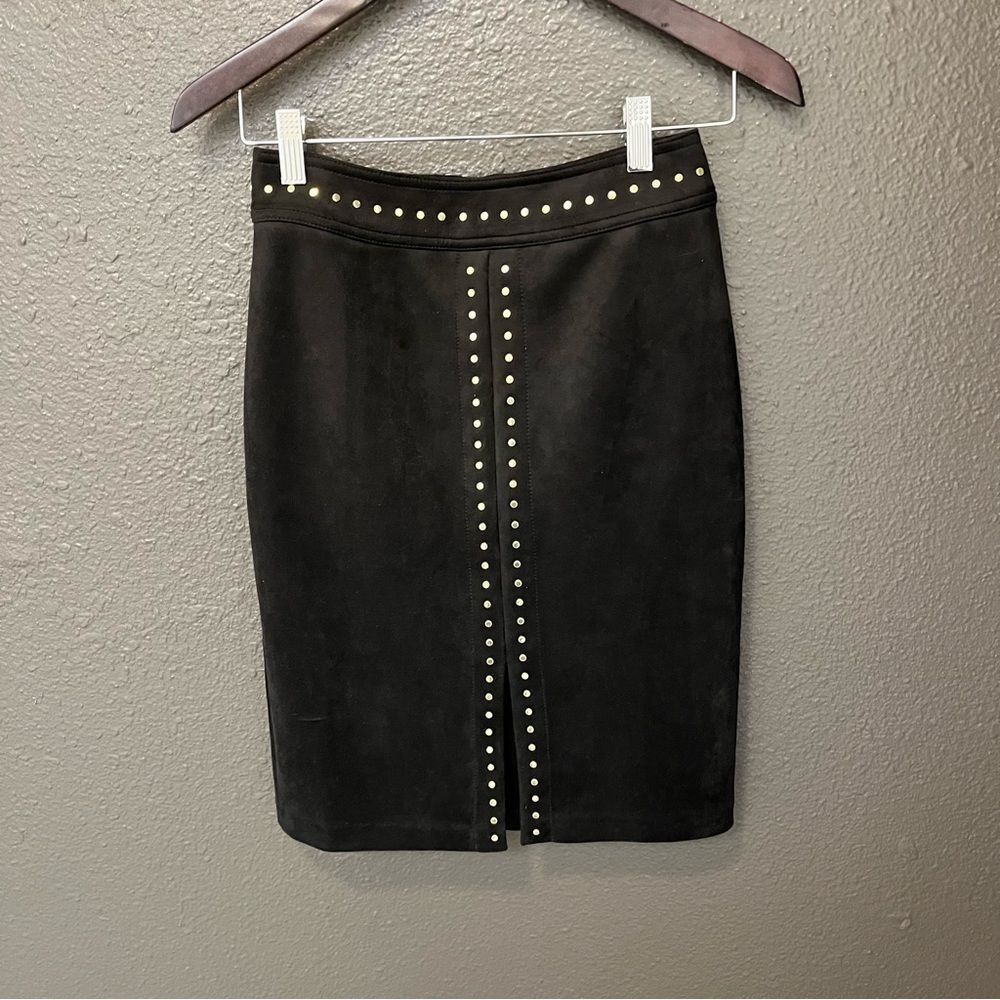 White House Black Market Faux Suede Studded Pencil Skirt - Picture 6 of 16
